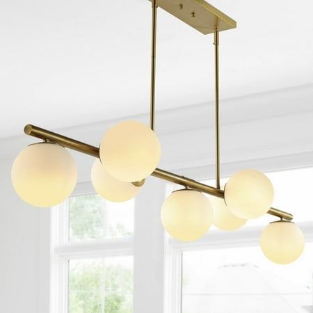 Luca Parisian 53 7-Light Modern Glam Iron Globe Linear LED Pendant Brass Gold/White
Luca Parisian 53 7-Light Modern Glam Iron Globe Linear LED Pendant Brass Gold/White