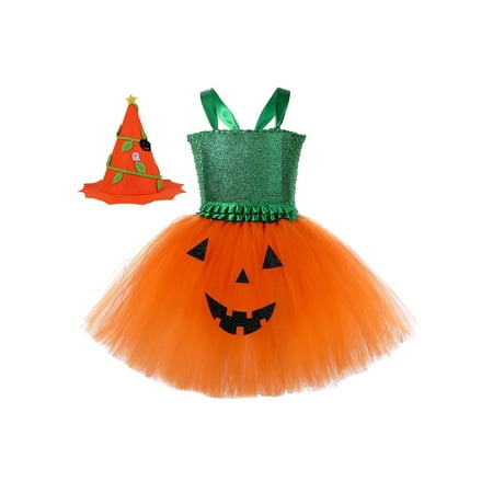Xiaoluokaixin Kids Girls Halloween Costumes Pumpkin Face Print Tutu Dress Hat Set
Xiaoluokaixin Kids Girls Halloween Costumes Pumpkin Face Print Tutu Dress Hat Set