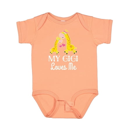 Inktastic Gigi Loves Me Girls Giraffe Granddaughter Gift Baby Girl Bodysuit