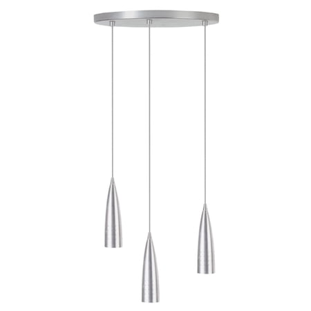 Dainolite 3 Light Round Pendant - Satin Chrome