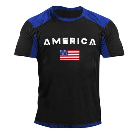 

Heavy Cotton Shirt T Shirt Men Mens Large T Shirts Men s Independence Day Flag Print Splicing Spring And Summer Casual Sports Comfortable Scrub Pants Men J T Shirt Men Long Thick Neck Top