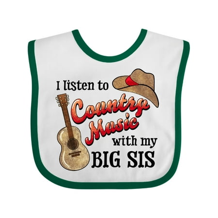 Inktastic I Listen to Country Music with my Big Sis Guitar and Hat Gift Baby Boy or Baby Girl Bib
Inktastic I Listen to Country Music with my Big Sis Guitar and Hat Gift Baby Boy or Baby Girl Bib