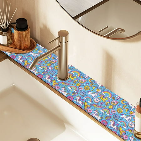 Faucet Mat for Kitchen Sink 30 Sink Splash Guard Mat Super Absorbent Fast Drying Drain Pad Unicorns Donuts Rainbow 2 Pack
Faucet Mat for Kitchen Sink 30 Sink Splash Guard Mat Super Absorbent Fast Drying Drain Pad Unicorns Donuts Rainbow 2 Pack
