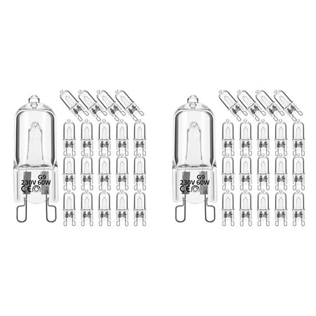 40Pcs Halogen Light Bulbs 60W Clear Halogen Dimmable Warm White 2800K for Chandeliers Pendants Landscape Lights
40Pcs Halogen Light Bulbs 60W Clear Halogen Dimmable Warm White 2800K for Chandeliers Pendants Landscape Lights