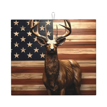 Pofeuu Deer American Flag Vintage Print Ultra Water Absorbent Microfiber Dish Drying Mat Drying Mat for Kitchen Kitchen Counter Accessories
Pofeuu Deer American Flag Vintage Print Ultra Water Absorbent Microfiber Dish Drying Mat Drying Mat for Kitchen Kitchen Counter Accessories