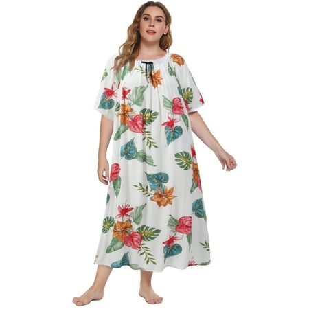 Plus Size Nightgowns For Women Floral House Dress Short Sleeves Comfy Ladies Nightdress Long Nightgown XL-5XL
Plus Size Nightgowns For Women Floral House Dress Short Sleeves Comfy Ladies Nightdress Long Nightgown XL-5XL