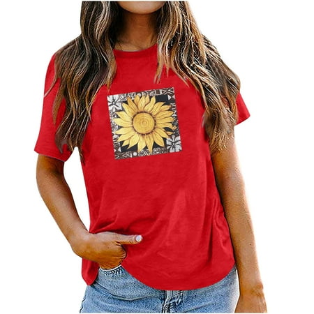 Womens 2022 Trendy Round Neck Short Sleeve Sunflower Cute Graphic Tshirt Tops Corset Tops Ladies Going Out Plus Size Y2k Tees Fall Winter Boho Floral Tunic Tops Gym Athletic Workout T-shirts
Womens 2022 Trendy Round Neck Short Sleeve Sunflower Cute Graphic Tshirt Tops Corset Tops Ladies Going Out Plus Size Y2k Tees Fall Winter Boho Floral Tunic Tops Gym Athletic Workout T-shirts