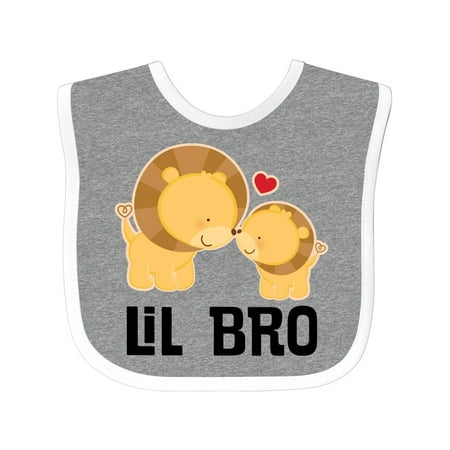 Inktastic Lil Bro Lion Little Brother Boys Gift Baby Boy Bib