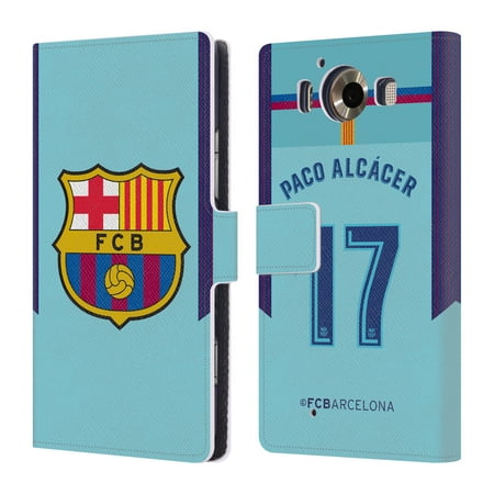 OFFICIAL FC BARCELONA 2017/18 AWAY KIT 1 LEATHER BOOK WALLET CASE COVER FOR MICROSOFT NOKIA PHONES