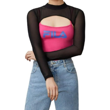 Fila Women's Aerin 2 Layer Top, Magenta/Black, Small