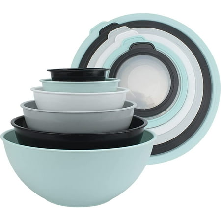Cook with Color Mixing Bowls with TPR Lids - 12 Piece Plastic Nesting Bowls Set includes 6 Prep Bowls and 6 Lids
Cook with Color Mixing Bowls with TPR Lids - 12 Piece Plastic Nesting Bowls Set includes 6 Prep Bowls and 6 Lids