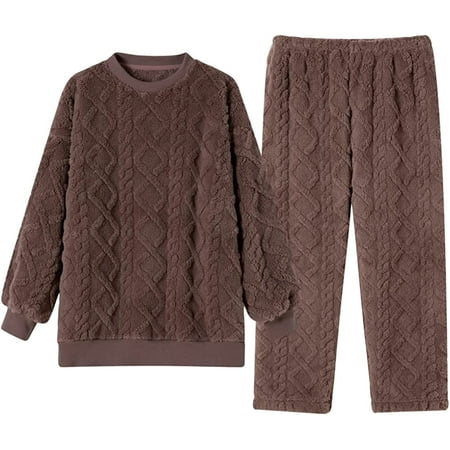 DanceeMangoo Women Plush Pajama Set Long Sleeve Sleepwear Two-Piece Loose Fit Nightwear Casual Warm Comfy Pjs Indoor Wear
DanceeMangoo Women Plush Pajama Set Long Sleeve Sleepwear Two-Piece Loose Fit Nightwear Casual Warm Comfy Pjs Indoor Wear