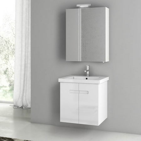 ACF by Nameeks ACF NY05-GW New York 24-in. Single Bathroom Vanity Set - Glossy White
