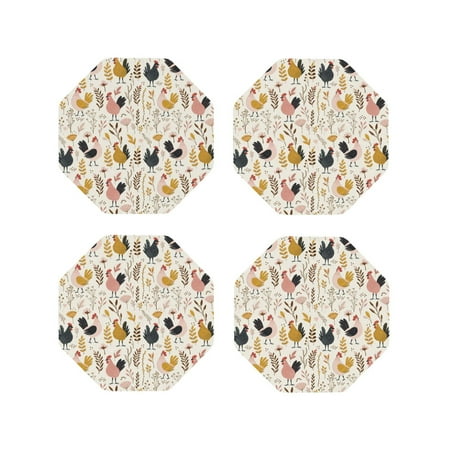 Honeii Cartoon Chickens Print Leather Coaster Set of 4 Ideal for Safeguarding Your Furniture from Drinks Spills and Effortless Cleanup-Octagon
Honeii Cartoon Chickens Print Leather Coaster Set of 4 Ideal for Safeguarding Your Furniture from Drinks Spills and Effortless Cleanup-Octagon