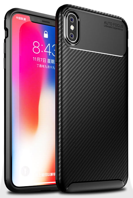 Iphone Xs Max Case Nakedcellphone Black Carbon Fiber Flexible Tpu