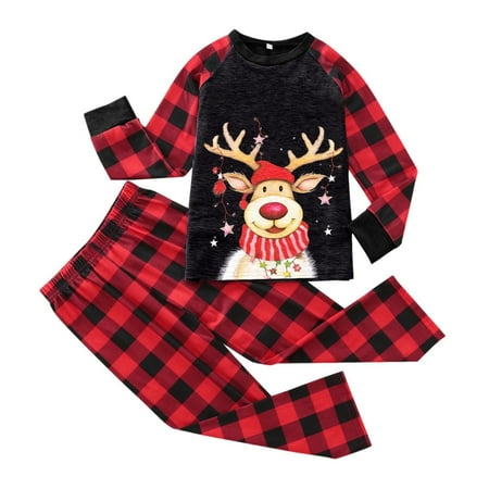 Kids For Christmas Family Matching Pajamas Cute Big Headed Deer Print Plaid Long Sleeve Tops And Pants Soft Suitable Holiday Sleepwear Black 5Y
Kids For Christmas Family Matching Pajamas Cute Big Headed Deer Print Plaid Long Sleeve Tops And Pants Soft Suitable Holiday Sleepwear Black 5Y