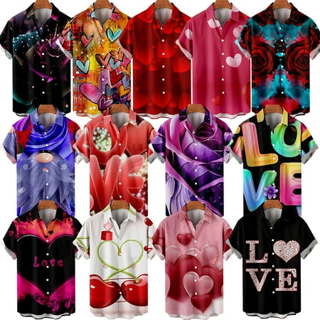MLFU Valentine s Day Adult Casual Button Down Short Sleeve Hawaiian Shirt Front-Pocket Classic Costume For Couple
MLFU Valentine s Day Adult Casual Button Down Short Sleeve Hawaiian Shirt Front-Pocket Classic Costume For Couple