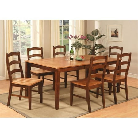 HENL9-BRN-W 9 PC dining table set for 8-Dining table with Leaf and 8 dining room chairs.