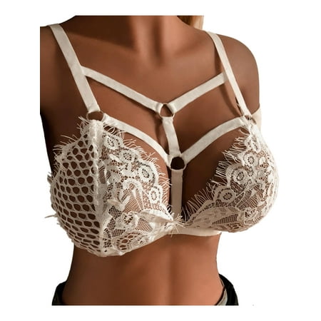 DYMADE Women Sexy One Piece Bra Floral Lace Lingerie