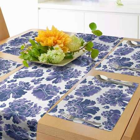 Floral Table Runner & Placemats Watercolor Painting Style Chinese Flower Ornaments on White Backdrop Set for Dining Table Decor Placemat 4 pcs + Runner 14 x90 Violet Blue Lavender by Ambesonne
Floral Table Runner & Placemats Watercolor Painting Style Chinese Flower Ornaments on White Backdrop Set for Dining Table Decor Placemat 4 pcs + Runner 14 x90 Violet Blue Lavender by Ambesonne