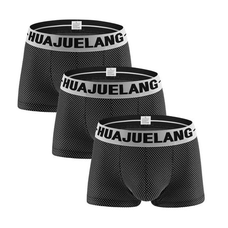 Clearance Underwear OTEMRCLOC Men s 3Pc Sexy Breathable Black M