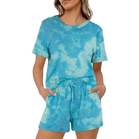 MEGAWHEELS Women Two Piece Outfit Tie Dye Short Sleeve Top Shorts Lounge Set
MEGAWHEELS Women Two Piece Outfit Tie Dye Short Sleeve Top Shorts Lounge Set