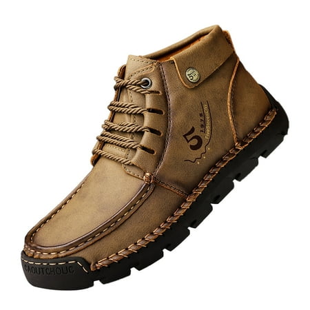 Cathalem Men s British Large Casual Leather Handcrafted Foreign Trade Lace Up Sports Shoes Khaki 42
Cathalem Men s British Large Casual Leather Handcrafted Foreign Trade Lace Up Sports Shoes Khaki 42