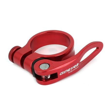 Alloy QR Seat Post Clamp Clip Burgundy 34.9mm for Mountain Bicycle BMX Bike
