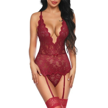 Glookwis Women Underwear Babydoll Lingerie Set Deep V Outfits Club Teddy Nightwear 2 Pieces Sleepwear Wine Red 2XL
Glookwis Women Underwear Babydoll Lingerie Set Deep V Outfits Club Teddy Nightwear 2 Pieces Sleepwear Wine Red 2XL