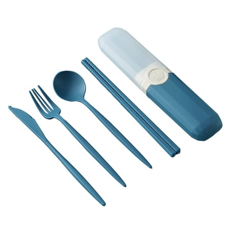 Mosey 4 Pcs Dinnerware Fork Chopstick Cutter Spoon Food Grade Material High Temperature Resistant Solid Color Smooth No Deformation Portable Tableware Set with Storage Box
Mosey 4 Pcs Dinnerware Fork Chopstick Cutter Spoon Food Grade Material High Temperature Resistant Solid Color Smooth No Deformation Portable Tableware Set with Storage Box