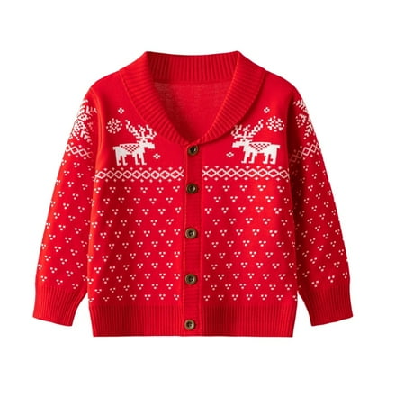 GYRATEDREAM Toddler Boys Girls Cardigan Sweater Autumn/Winter Christmas Reindeer Knitted Jacket Party Birthday Baby Hoodie Jacket for 5Y Red
GYRATEDREAM Toddler Boys Girls Cardigan Sweater Autumn/Winter Christmas Reindeer Knitted Jacket Party Birthday Baby Hoodie Jacket for 5Y Red