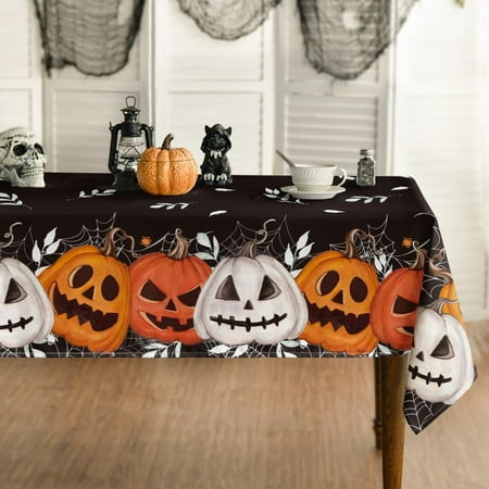 Halloween Tablecloth 60×120 Inch Rectangular Black Orange Jack-O-Lantern Pumpkin Cobweb Washable Table Cover for Party Picnic Dinner Decor
Halloween Tablecloth 60×120 Inch Rectangular Black Orange Jack-O-Lantern Pumpkin Cobweb Washable Table Cover for Party Picnic Dinner Decor