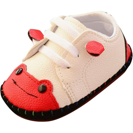 

QWZNDZGR Baby Boys Girls Shoes Soft Sole Cartoon PU Leather Moccasins Infant Sneaker Toddler Lace Up First Walkers Crib Shoes