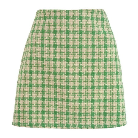Charella Women s Versatile Woolen High Waist Skirt Retro Plaid Skirt A-line Short Skirt Green L
Charella Women s Versatile Woolen High Waist Skirt Retro Plaid Skirt A-line Short Skirt Green L