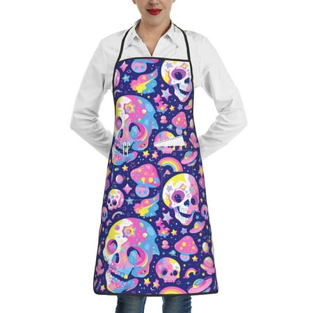 Qekee Skull colorful mushroom Print Adjustable Bib Apron Resistant with Pocket Cooking Kitchen Aprons for Women Men Server Chef Apron
Qekee Skull colorful mushroom Print Adjustable Bib Apron Resistant with Pocket Cooking Kitchen Aprons for Women Men Server Chef Apron