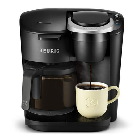 K-Duo Essentials Black Single-Serve K-Cup Pod Coffee Maker Black