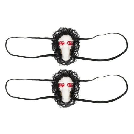 1 Pair of Masquerade Eye Patch Skull Design Lace Eye Patch Halloween Party Eye Patch Decor