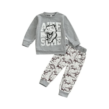 Calsunbaby 2Pcs Kids Toddler Boys Dinosaur Print Outfits Crew Neck Long Sleeve Sweatshirt + Casual Pants Clothes Sets Gray 18-24 Months
Calsunbaby 2Pcs Kids Toddler Boys Dinosaur Print Outfits Crew Neck Long Sleeve Sweatshirt + Casual Pants Clothes Sets Gray 18-24 Months