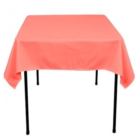 60"x 60 inch Square Overlay Tablecloth 100% polyester Wholesale Wedding party", (Color: Coral)