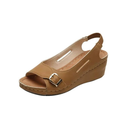 Summer Savings Clearance! 2023 TUOBARR Flats Shoes for Womens Vintage Buckle Wedge Heel Open Toe Low Fish Mouth Roman Sandals Khaki
Summer Savings Clearance! 2023 TUOBARR Flats Shoes for Womens Vintage Buckle Wedge Heel Open Toe Low Fish Mouth Roman Sandals Khaki
