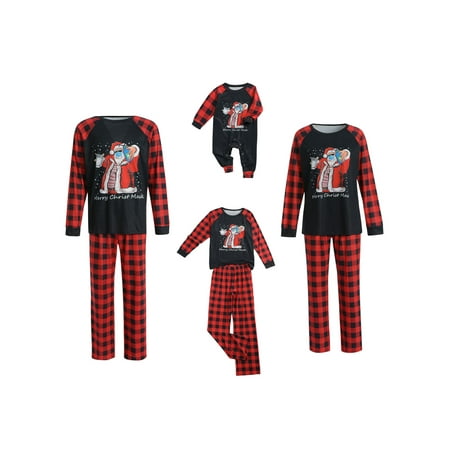Thaisu Holiday Christmas Family Leisure Pajamas Plaid Santa Print Long Sleeve Pullover Trousers/Romper Pjs Set
Thaisu Holiday Christmas Family Leisure Pajamas Plaid Santa Print Long Sleeve Pullover Trousers/Romper Pjs Set
