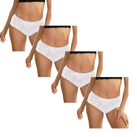 Womens Underwear Brief Mesh Bow Embroidered Lace Transparent String Back Bandage Hollow Out String Panties4PC
Womens Underwear Brief Mesh Bow Embroidered Lace Transparent String Back Bandage Hollow Out String Panties4PC