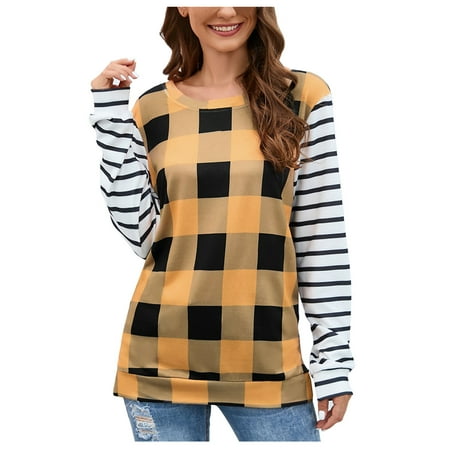 Women s Fashion Casual Long Sleeve Comfortable Lattice Stripe Sweatshirt Tops Blouse pink shirts for women maternity shirts Orange XL
Women s Fashion Casual Long Sleeve Comfortable Lattice Stripe Sweatshirt Tops Blouse pink shirts for women maternity shirts Orange XL