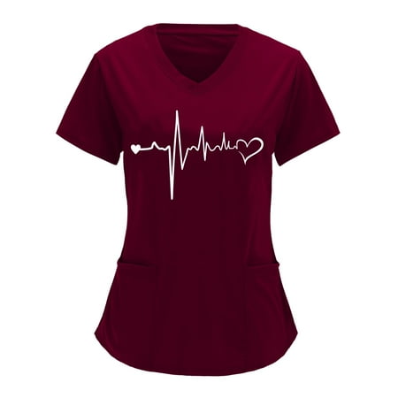 TAIAOJING Women Scrubs Top Print Short Sleeve V Neck Solid Shirts Blouse Tops With Pockets Top
TAIAOJING Women Scrubs Top Print Short Sleeve V Neck Solid Shirts Blouse Tops With Pockets Top