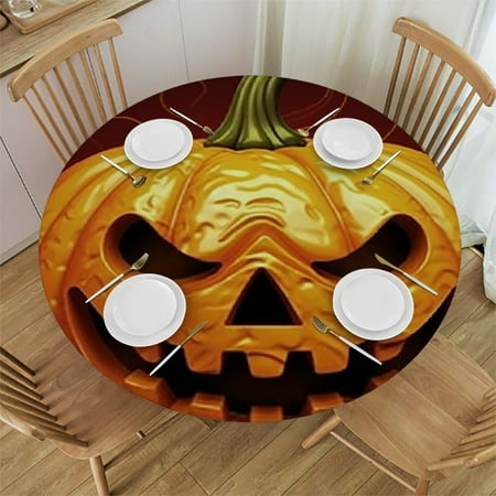HAOXIT Outdoor Tablecloth Waterproof Spillproof Polyester Table Cover Halloween Pumpkin On The Autumn Leaves for Patio Garden Tabletop Decor Fit for Round Table 42-46
HAOXIT Outdoor Tablecloth Waterproof Spillproof Polyester Table Cover Halloween Pumpkin On The Autumn Leaves for Patio Garden Tabletop Decor Fit for Round Table 42-46