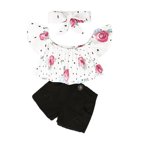 Toddler KIds Gilrs Floral Prints One Shoulder Top Jeans Shorts Hairband 3pcs Outfit Set Clothes Fall Clothes for Teens Girls
Toddler KIds Gilrs Floral Prints One Shoulder Top Jeans Shorts Hairband 3pcs Outfit Set Clothes Fall Clothes for Teens Girls