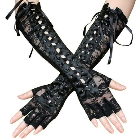 Women s Bandage Long Gloves Sexy Black Lace Long Fingerless Gloves Cross Bandage Opera Lolita Gloves Jewelry Clothing Accessories
Women s Bandage Long Gloves Sexy Black Lace Long Fingerless Gloves Cross Bandage Opera Lolita Gloves Jewelry Clothing Accessories
