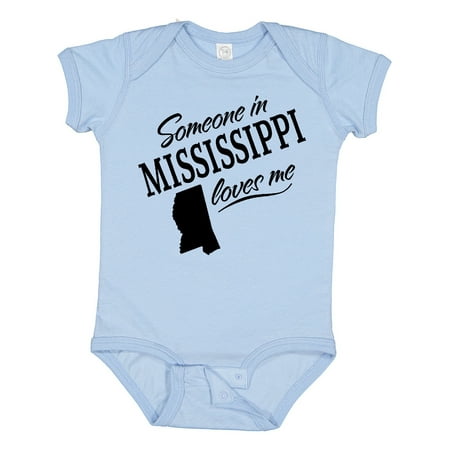 Inktastic Someone in Mississippi Loves Me Gift Baby Boy or Baby Girl Bodysuit