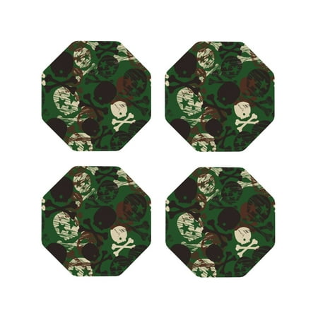 Coasters Set of 4 - Camouflage Skull Drink Coasters for Tabletop Protection Leather Coasters for Living Room Decor and Housewarming Gift Octagon
Coasters Set of 4 - Camouflage Skull Drink Coasters for Tabletop Protection Leather Coasters for Living Room Decor and Housewarming Gift Octagon