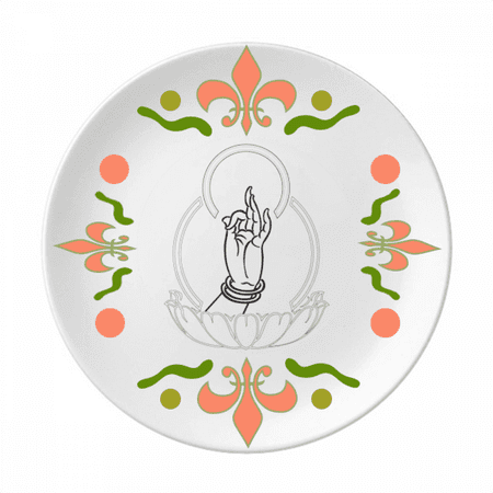 Culture Hand Lotus Simple Pattern Flower Ceramics Plate Tableware Dinner Dish